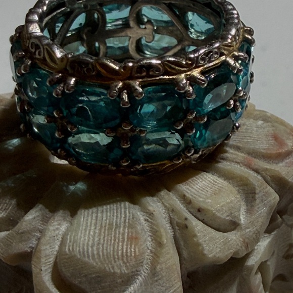 Michael Valitutti Gems En Vogue Palladium Silver Paraiba Topaz 8.5 Ring (2) - Picture 9 of 9